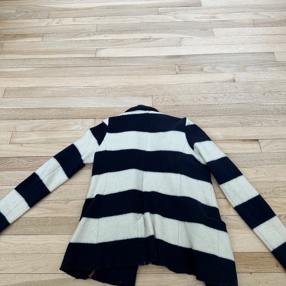 Ann Taylor Loft Merino Wool Striped Blazer Jacket - Picture 2 of 4